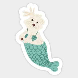 Mermaid Maltipoo Dog Sticker